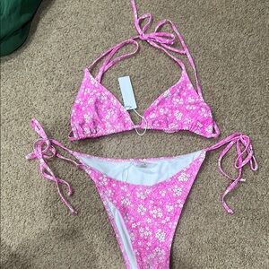 Pink Floral Bikini Set